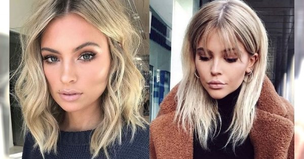 Półdługie fryzury dla blondynek - galeria modnych cięć