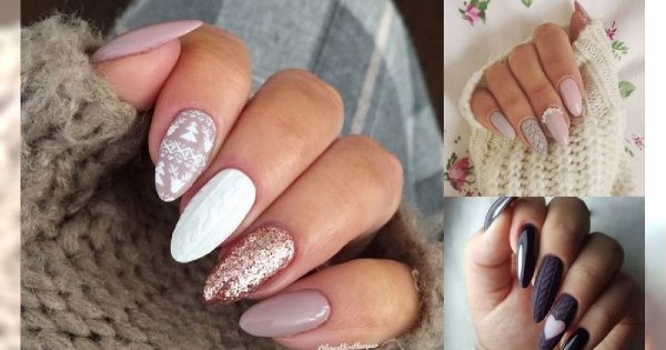 Sweterkowy manicure - 20 zimowych i modnych stylizacji paznokci