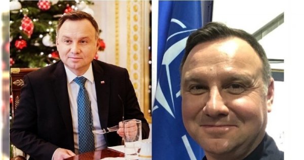 Prezydent Andrzej Duda pozuje w patriotycznej koszulce. Dopiero teraz widać, jaką ma KLATĘ