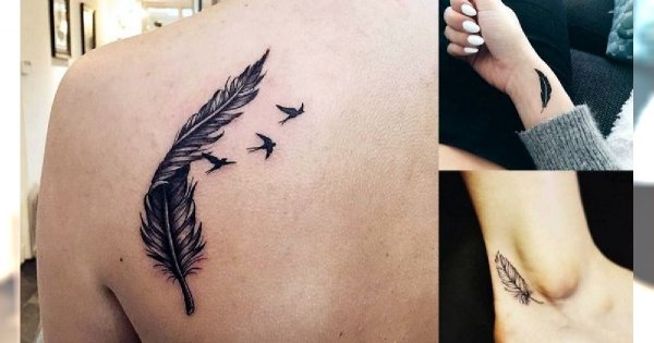 Tatuaż piórko - galeria najpiękniejszych wzorów dla kobiet