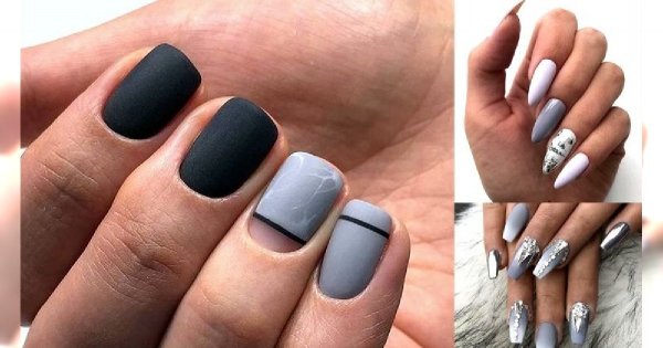 Szary manicure - galeria nietuzinkowych stylizacji