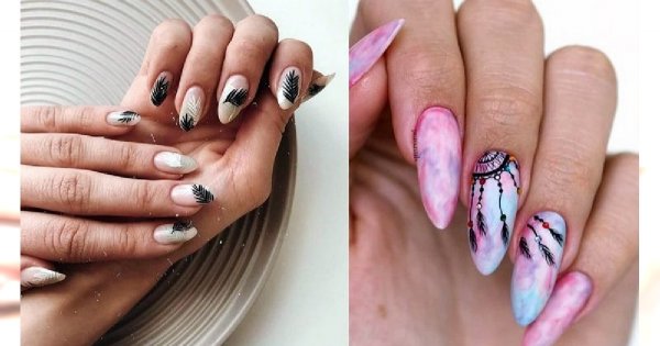 Manicure z piórkiem - galeria najciekawszych stylizacji