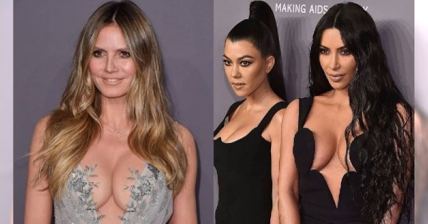 Gala mody prawie na GOLASA? Kim Kardashian z niewiarygodnym dekoltem i bez butów, a towarzyszyły jej nie mniej rozebrane koleżanki...