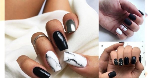 15 pomysłów na czarno-biały manicure - galeria pięknych stylizacji