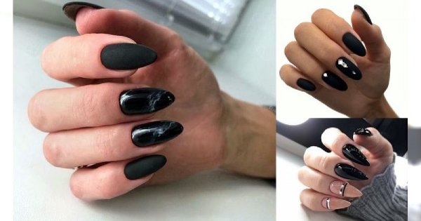 Czarny manicure - galeria eleganckich i gustownych zdobień