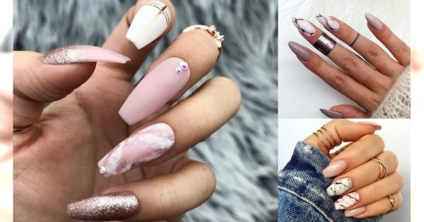 Marmurkowy manicure - galeria szalenie kobiecych zdobień paznokci