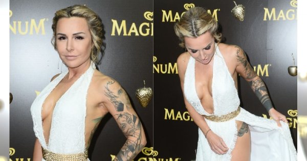 Blanka Lipińska odsłoniła łono na ściance. W tak wyciętej sukience nie trudno było o wpadkę