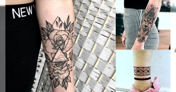 Geometryczne tatuaże - galeria magicznych i kobiecych wzorów