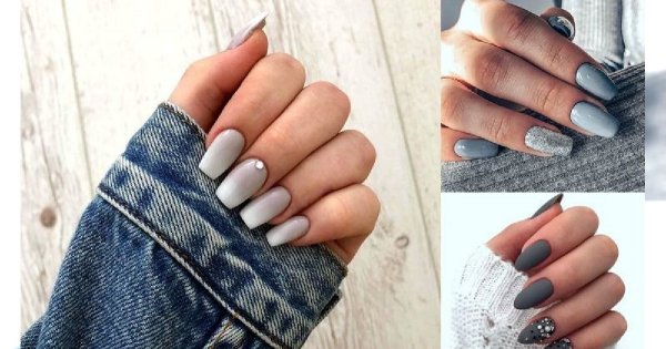 Szary manicure - galeria nowoczesnych i dziewczęcych zdobień