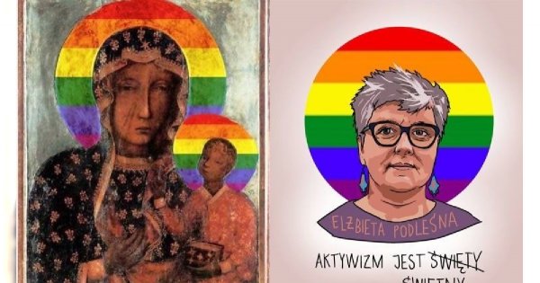 Policja wtargnęła do mieszkania znanej aktywistki z powodu obrazu Matki Boskiej z tęczą! Znani stanęli w jej obronie