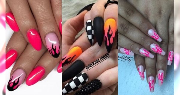 Manicure 2019: Fire nails. Manicure z ogniem w roli głównej to hit na wiosnę 2019!