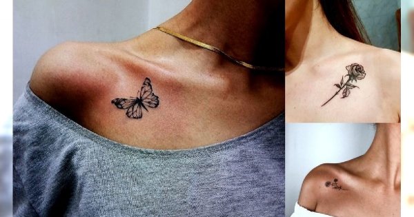Tatuaż na obojczyk - 25 ciekawych i dziewczęcych wzorów