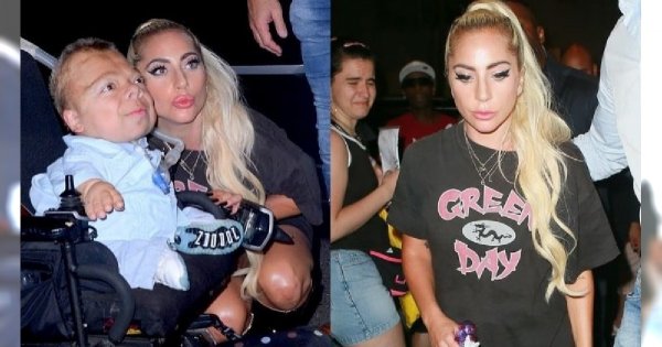 UPS! W tej stylizacji Lady Gaga wygląda jakby zapomniała założyć spodni... Niepełnosprawny fan był zachwycony