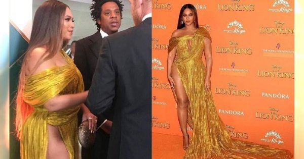 Sukienka Beyonce pokazała za dużo! Odważne rozcięcie odsłoniło pachwinę: "Gruba Berta"