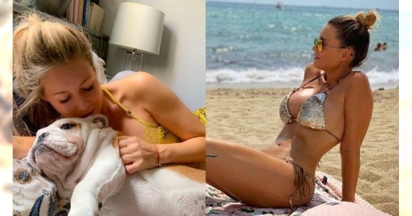 Gosia Rozenek opala się topless na materacu z psem. Ale internauci patrzą na majtki: Jednorazowe?