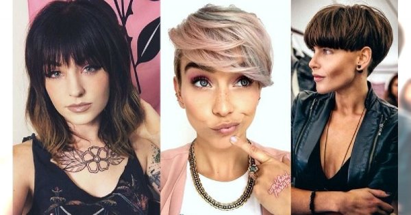 Krótkie i półkrótkie fryzury z grzywką - galeria najnowszych fryzjerskich trendów