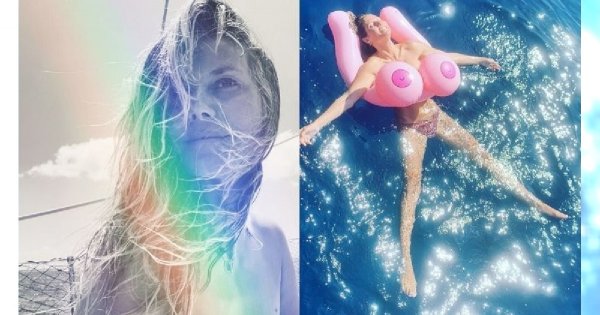 Heidi Klum z nadmuchanymi balonami wyglądała bardzo sexy, ale to na ostatnim zdjęciu pokazała naprawdę dużo!