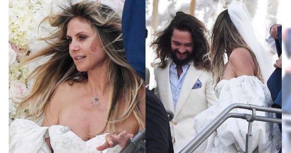 Hedi Klum i Tom Kaulitz wzięli ślub na jachcie! Suknia panny młodej to szczyt ekstrawagancji!