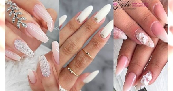 Manicure ślubny - nowoczesne propozycje dla panny młodej 2020! Babyboomer, manicure 3d, moon manicure