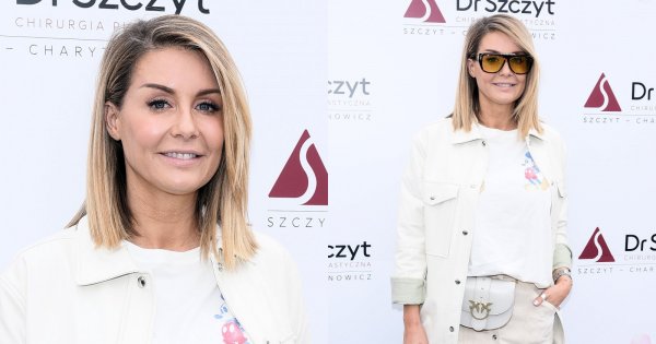 Małgorzata Rozenek na otwarciu kliniki dr Szczyta. Stylizacja bardzo młodzieżowa! Pasuje do jej wieku?