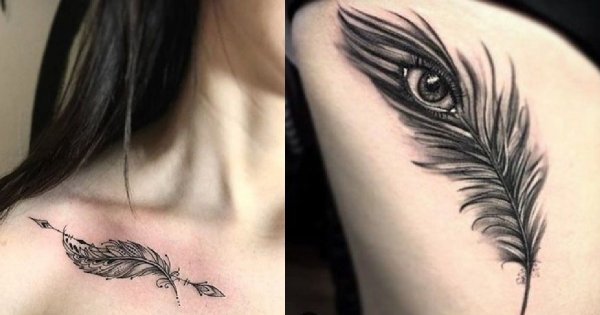 Tatuaż piórko - galeria 20 kobiecych tatuaży