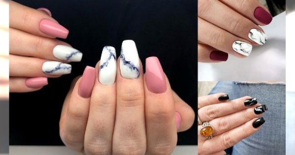 Marmurkowy manicure - 20 przepięknych propozycji