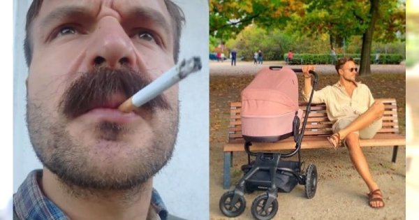 Piotr Stramowski pali przy dziecku! Internauci oburzeni: Słabe. Nie pali się przy dzieciach