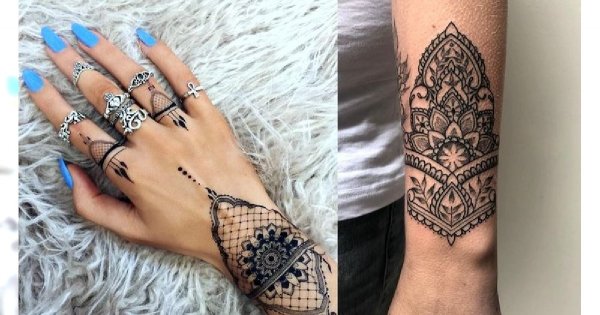 Tatuaż mandala cuff - galeria najmodniejszych wzorów na rękę