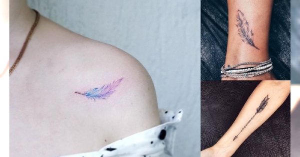 Tatuaż piórko - 21 najpiękniejszych wzorów dla dziewczyn
