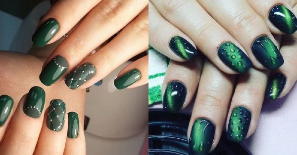 Szmaragdowy manicure - 19 iście królewskich stylizacji [GALERIA]