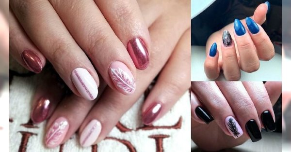 Manicure z piórkiem - 21 oryginalnych i ślicznych zdobień