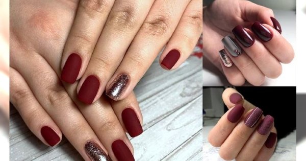 Bordowy manicure - 21 przepięknych zdobień