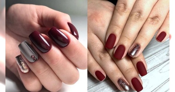 Bordowy manicure - 20 przepięknych i gustownych zdobień