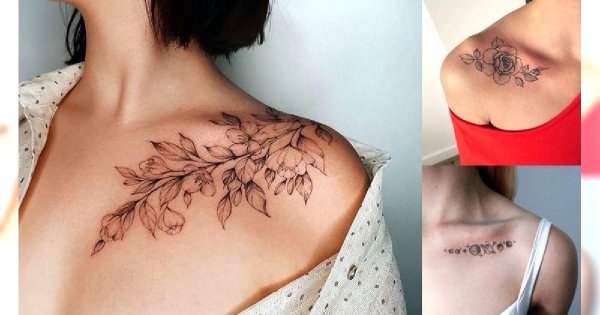 Tatuaż na obojczyk - galeria ultrakobiecych wzorów