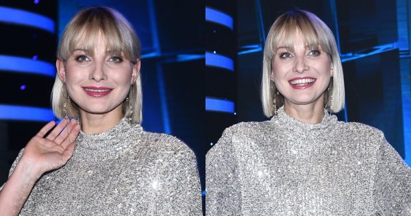 Joanna Moro W BARDZO ZAAWANSOWANEJ ciąży w srebrnej mini. Wow, sexy mama!