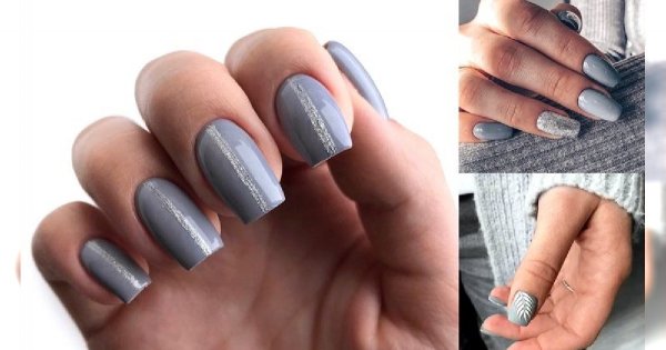 Szary manicure - galeria modnych i gustownych zdobień