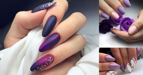 Fioletowy manicure - galeria ultramodnych stylizacji