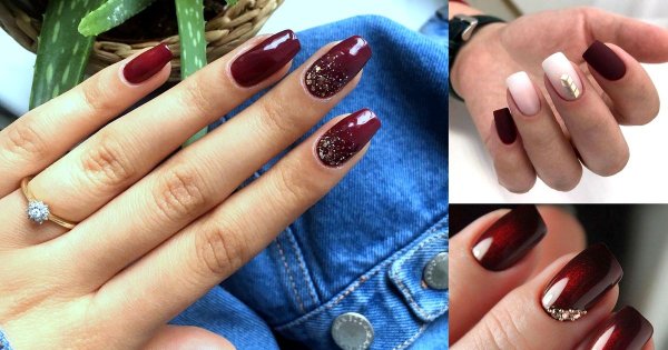 Bordowy manicure - galeria najciekawszych zdobień