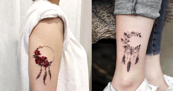 Tatuaż łapacz snów - 18 najlepszych kobiecych wzorów