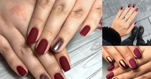 Bordowy manicure - 20 przepięknych zdobień