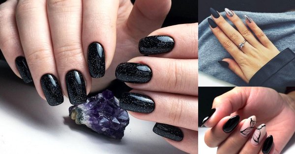 Czarny manicure - galeria gustownych i eleganckich stylizacji