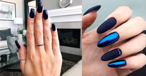 Granatowy manicure - galeria gustownych stylizacji