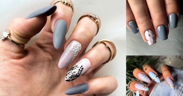 Ponadczasowy szary manicure - 25 pomysłowych stylizacji