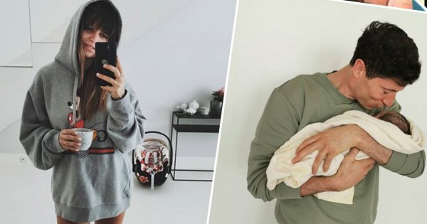 Cała rodzina Lewandowskich w komplecie na uroczym zdjęciu. Klara całuje tatę, a co robi Laura?
