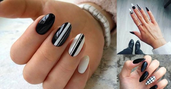 Czarno-biały manicure - 15 eleganckich i ciekawych wzorów