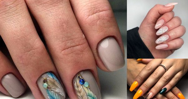 Manicure z piórkiem - kilkanaście stylowych zdobień