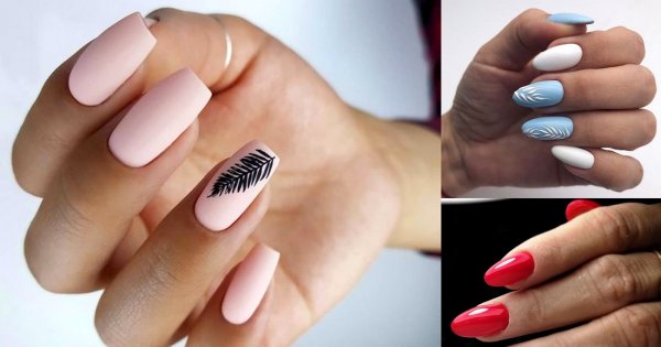 Manicure z piórkiem - 20 stylowych zdobień