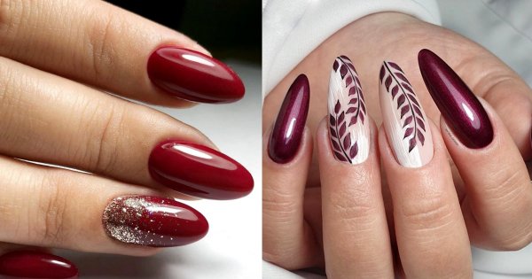 Bordowy manicure - 19 letnich propozycji