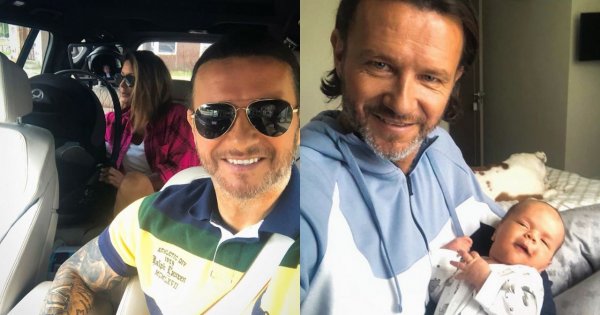 Radosław Majdan i mały Henio w identycznych stylizacjach. "Tata miś i mały miś"