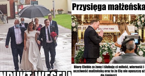 Jacek Kurski wziął głośny ślub kościelny po raz drugi. Internauci tworzą memy